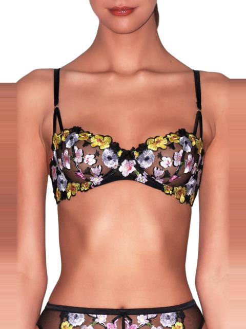 Fleur Du Mal Eden Balconette Bra in Black at Nordstrom