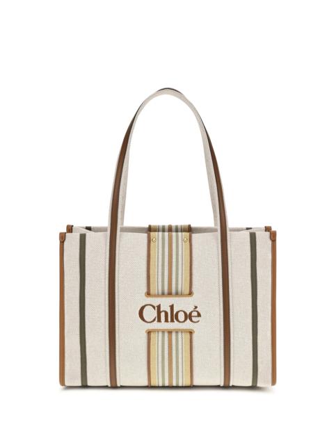 Chloé Chloé Woody Loop Canvas Tote Bag Pure Brown