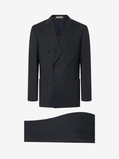 CORNELIANI Blue micropatterned wool suit