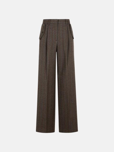 Golden Goose PINSTRIPE PANTS IN BROWN VIRGIN WOOL