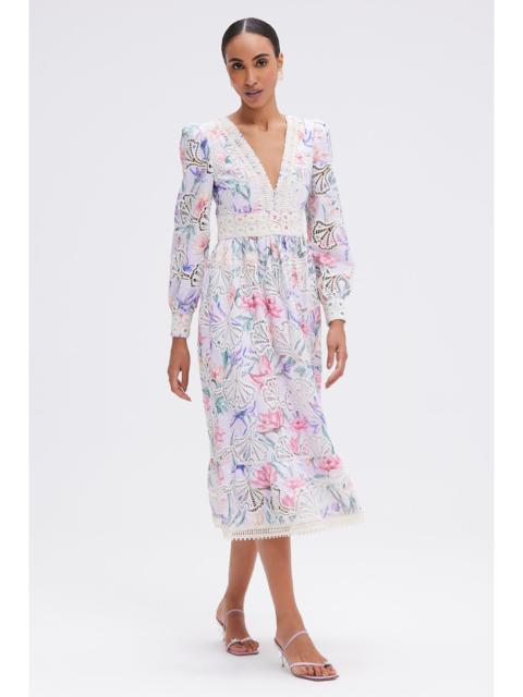 PatBO AMARYLLIS EMBROIDERED MIDI DRESS