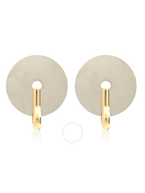 Burberry Ladies Alladium Gold-Plated Disc Earrings