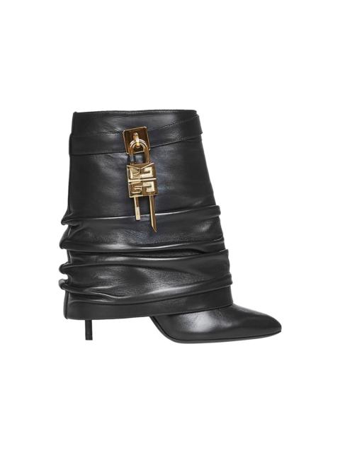 Givenchy Givenchy Women Black Nappa Leather Shark Lock Stiletto Ankle Boots