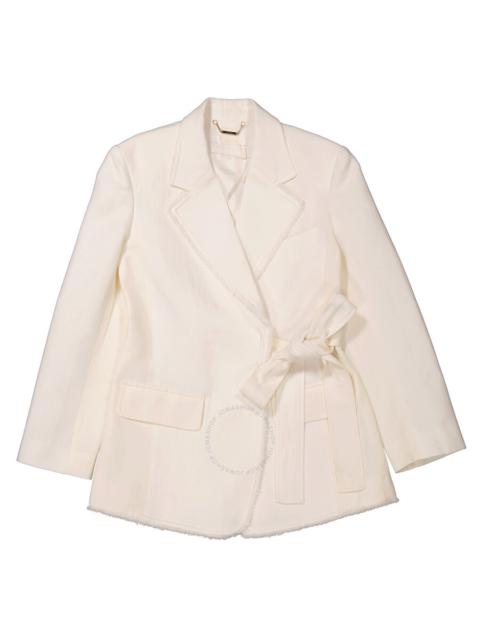 Chloe Ladies Iconic Milk Double-Breasted Belted Blazer Jacket