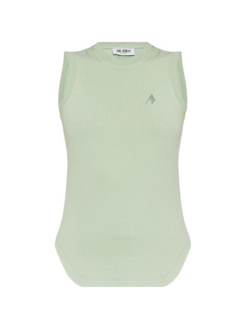 THE ATTICO logo-embroidered top