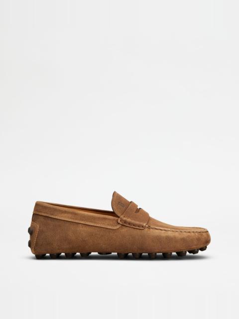Tod's GOMMINO BUBBLE LOAFERS IN SUEDE - BROWN