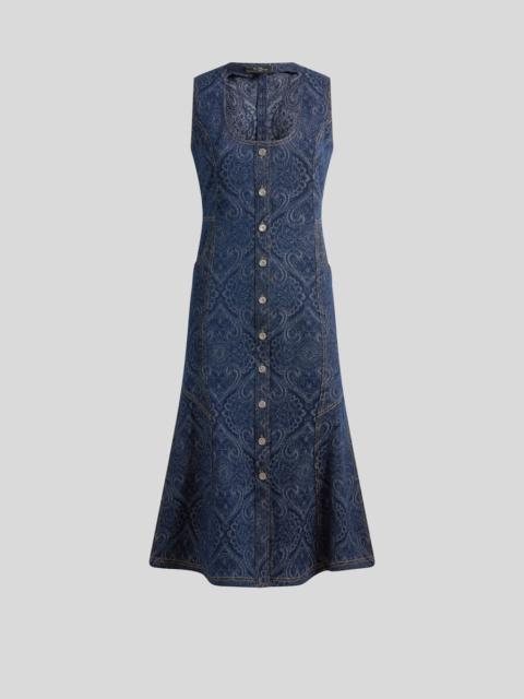 Etro JACQUARD DENIM MIDI DRESS