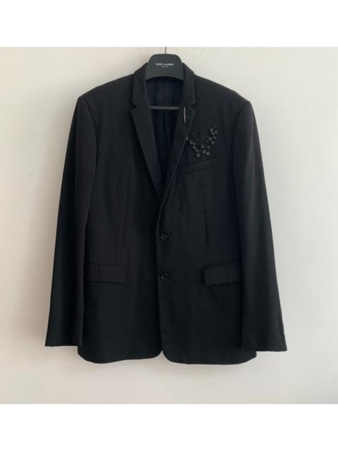Dior Dior Homme SS18 Black Lily of The Valley Beaded Blazer