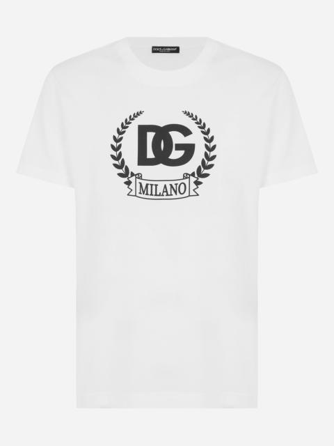 Dolce & Gabbana Short-sleeved cotton T-shirt with DG print