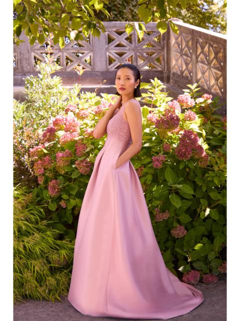 SACHIN & BABI EMBELLISHED AURORA GOWN - ROSE QUARTZ