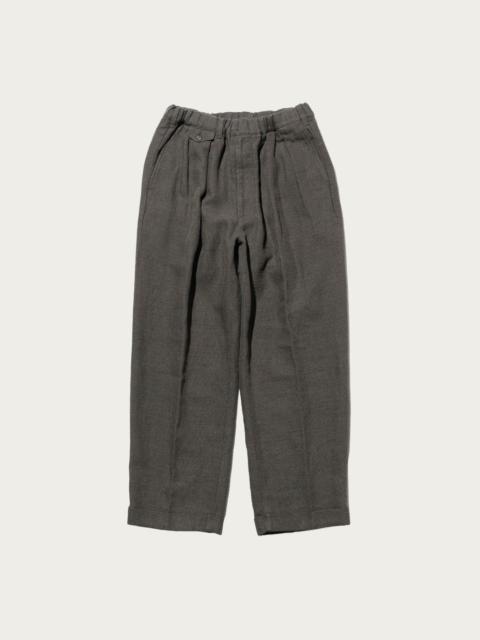 BEAMS PLUS 2 Pleats Relax Trousers COTTON Linen - Grey