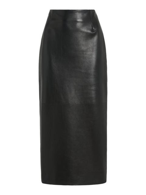 Givenchy Leather Midi Pencil Skirt black