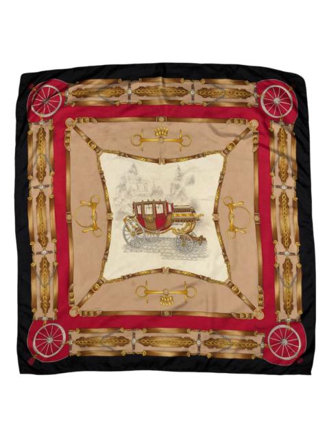 Other Designers Bayron Vintage Carriage Silk Scarf