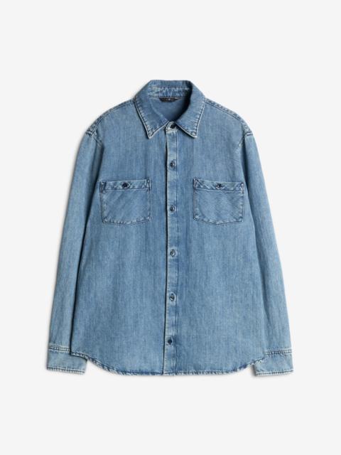 7 For All Mankind Denim Linen Overshirt in Station