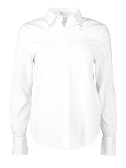 Brunello Cucinelli Longsleeve Cotton Poplin Shirt - White