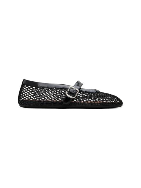 Black Fishnet Ballerina Flats
