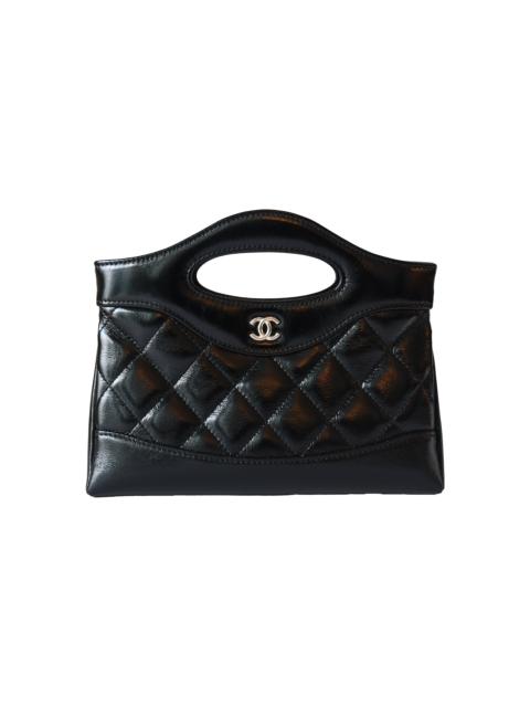 CHANEL Chanel Nano 31 Shopping Bag Gold Hardware Black