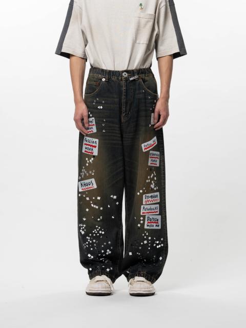 Maison MIHARAYASUHIRO Embellished Sticker Denim Pants