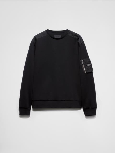 Prada Cotton fleece and Re-Nylon sweatshirt