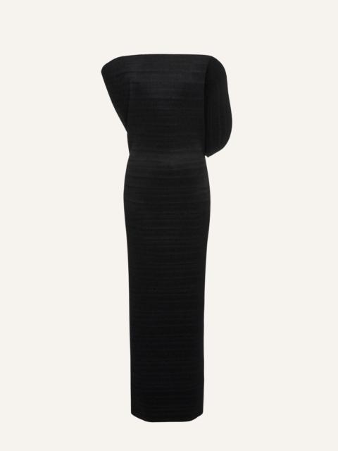 MAGDA BUTRYM Sculptural asymmetrical midi dress in black