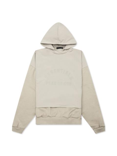 ESSENTIALS NYLON FLEECE HOODED SWEATER - SEAL