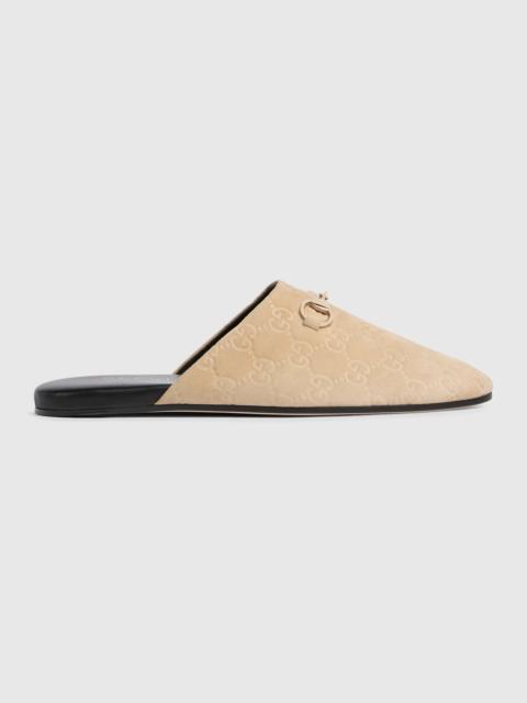GUCCI Gucci Horsebit GG Sabot Mules