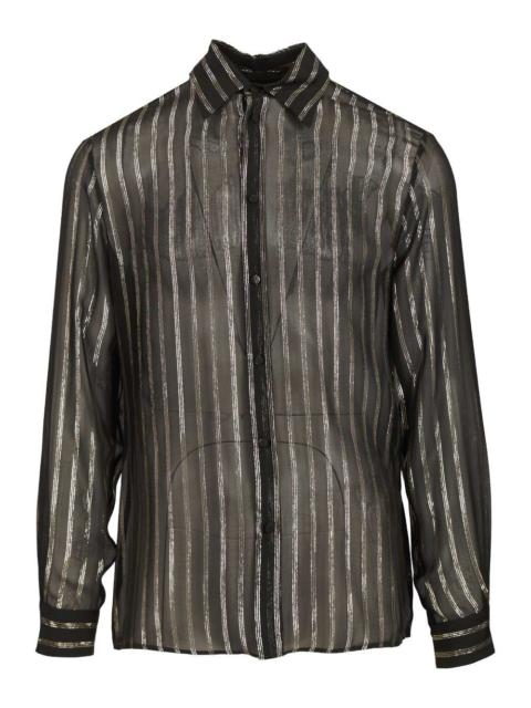 Valentino Valentino Garavani Men Valentino Silk And Lurex Chiffon Shirt