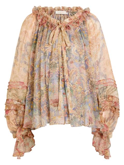 Zimmermann Zimmermann Rebellion Floral-print Silk Blouse