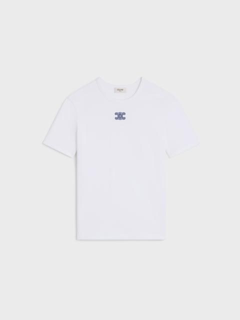 CELINE triomphe t-shirt IN ribbed cotton jersey