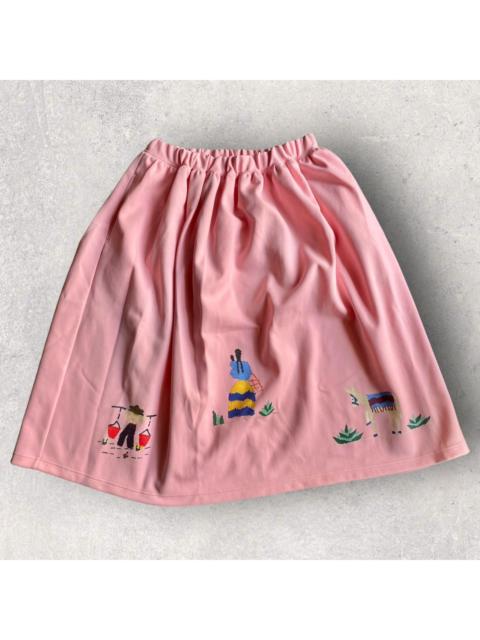 Comme Des Garçons Nylon Pleated Print Skirt