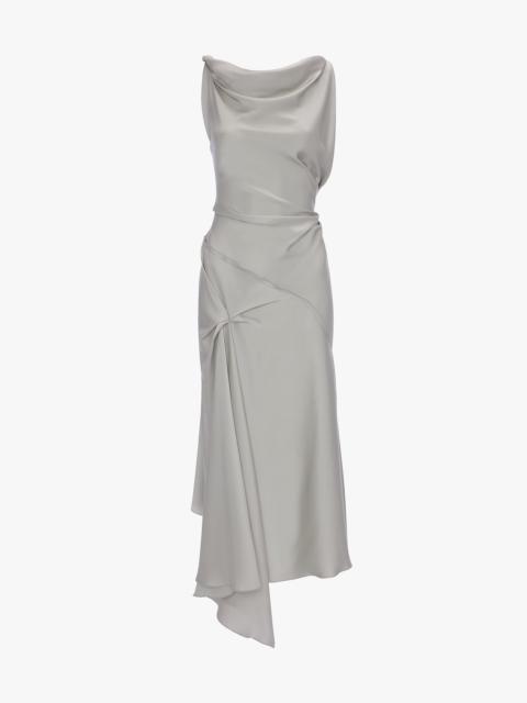Victoria Beckham Posy Midi Dress In Magnesium