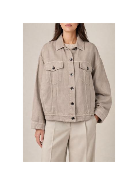 Brunello Cucinelli Brunello Cucinelli Womens Wheat Stalk Cotton Linen Jacket