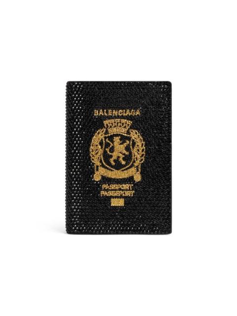 BALENCIAGA Men's Passport Holder With Rhinestones in Black