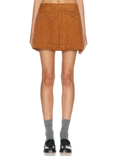 Marc Jacobs Suede Box Pleat Mini Skirt