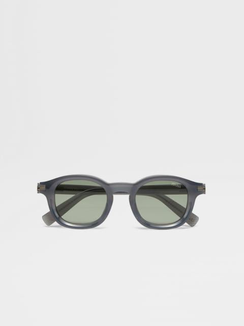 ZEGNA BLUE AURORA I ACETATE SUNGLASSES