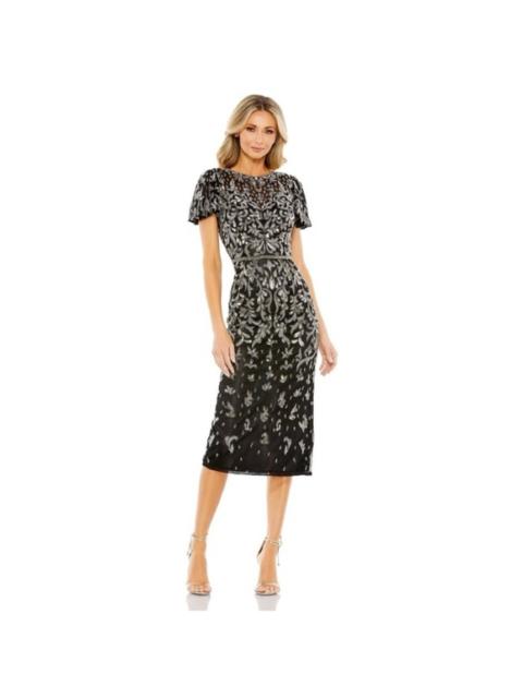 Other Designers NWT Mac Duggal‎ 5727 Embellished High Neck Flutter Sleeve Dress sz 2  $498