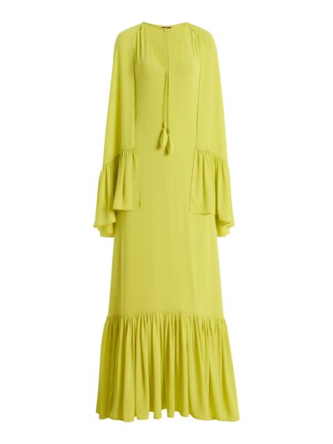 ALEXIS Francina Crepe Cape Dress lime green
