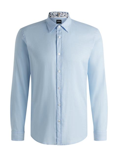BOSS SLIM-FIT SHIRT IN STRETCH LINEN