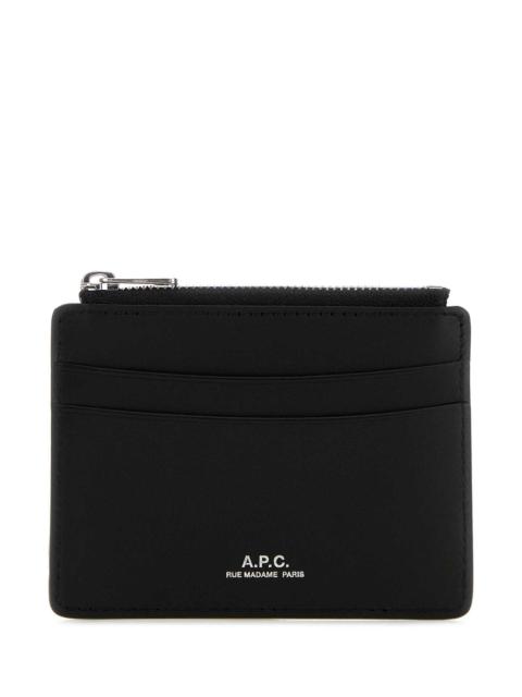 A.P.C. A.P.C. Men Black Leather Paris Card Holder