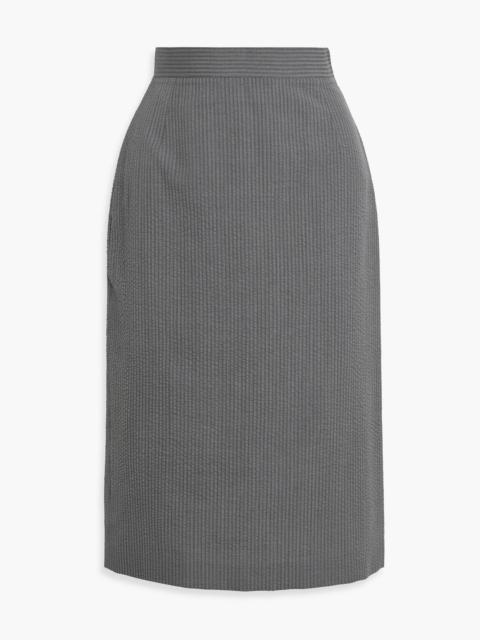 Thom Browne Wool-seersucker midi skirt