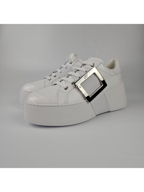Roger Vivier ROGER VIVIER Viv Skate White Leather Sneakers New (Euro Size
