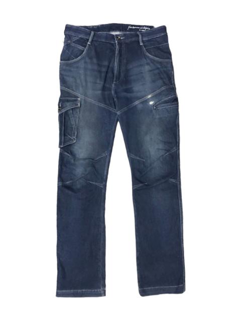 Other Designers Designer - FIELD CORE CARGO JAPAN SIDE POCKET DARK BLUE JEANS