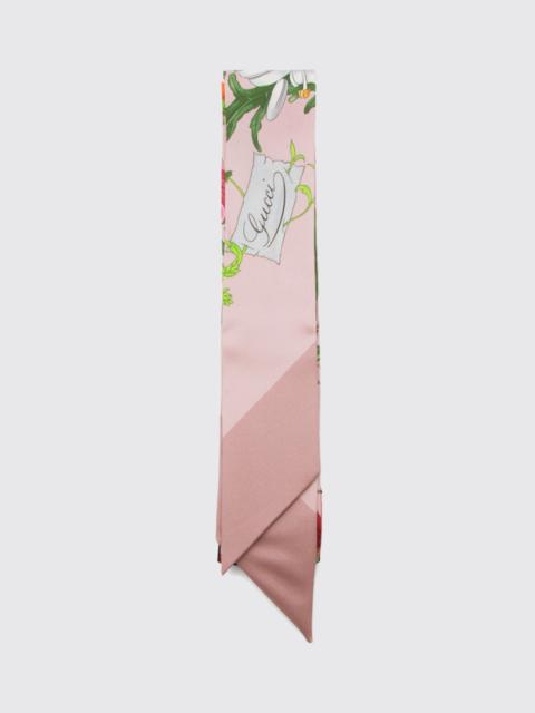 GUCCI Gucci Women Floral Print Silk Bandeau Scarf Gucci With Logo