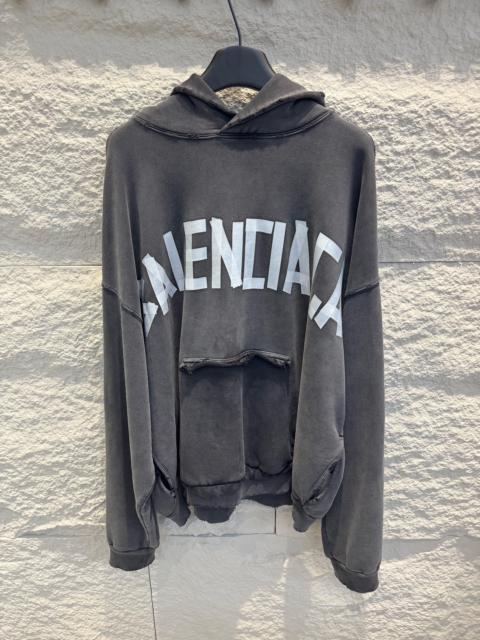 BALENCIAGA Balenciaga Tape Logo Hoodie Black