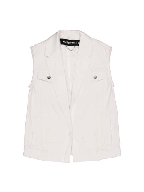 Other Designers Filles A Papa Ladies White Bonie Denim Sleeveless Jacket