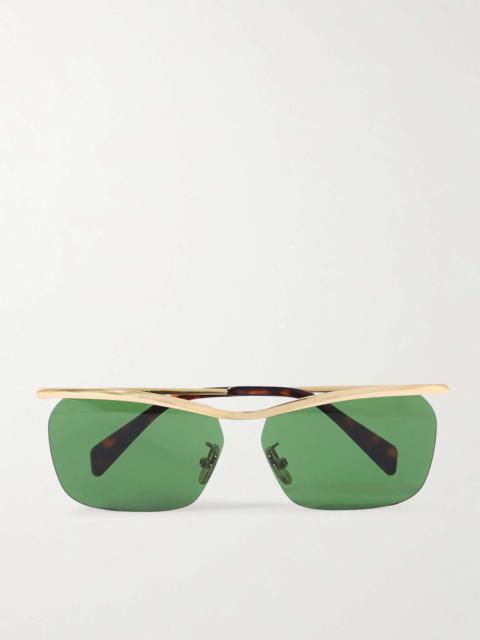 Metal Frame 27 D-Frame Gold-Tone Sunglasses