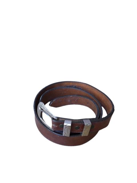 Other Designers Genuine Leather - Vintage SilverCreer CowboyFashionStyle Leather Buckle Belts