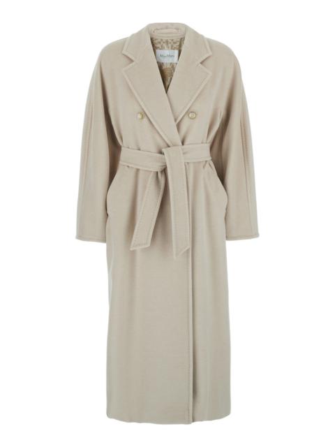 Max Mara Women 'Ticino' White Coat With Notched Revers In Wool And Cashmere Woman