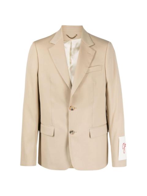 Golden Goose logo-patch virgin-wool blazer
