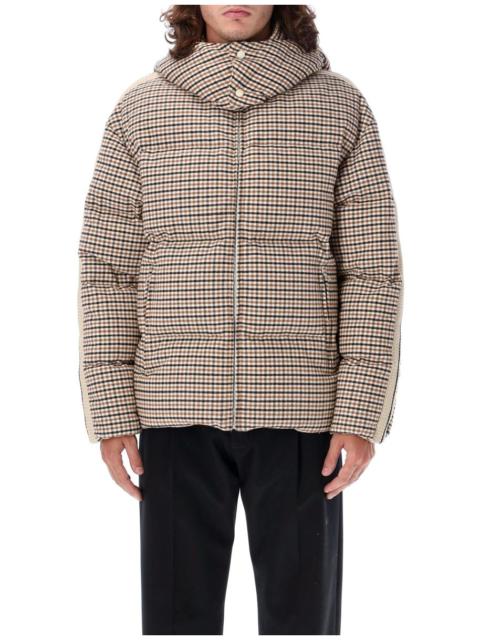 PALM ANGELS MICRO CHECK HOODED PUFFER